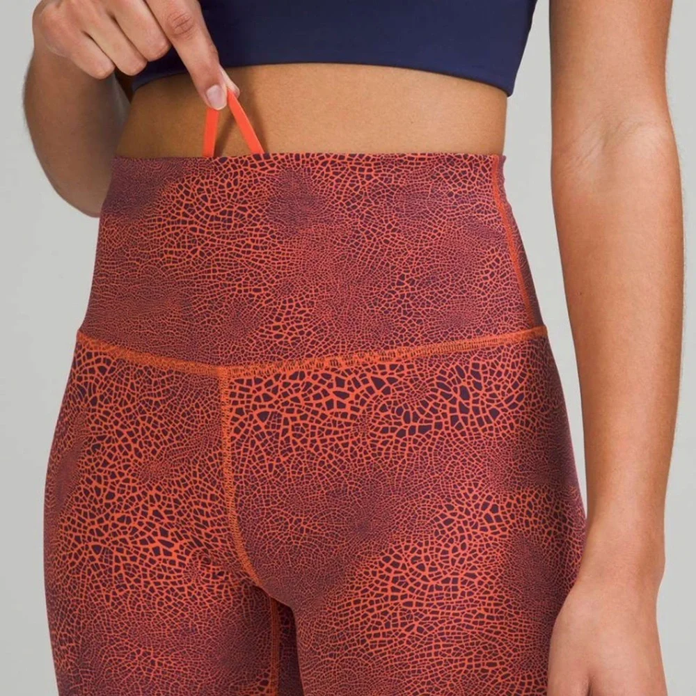 Lululemon - Wunder Train High-Rise Tight - Crackle Glaze Vintage Orange Larkspur
